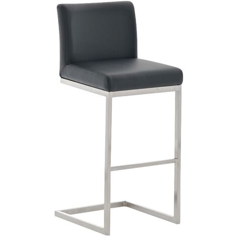 Sgabello Bar Paros con Rivestimento in Pelle Sintetica nero