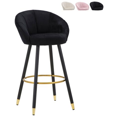SGABELLO BAR PRAGUE NERO CM 55X56X104