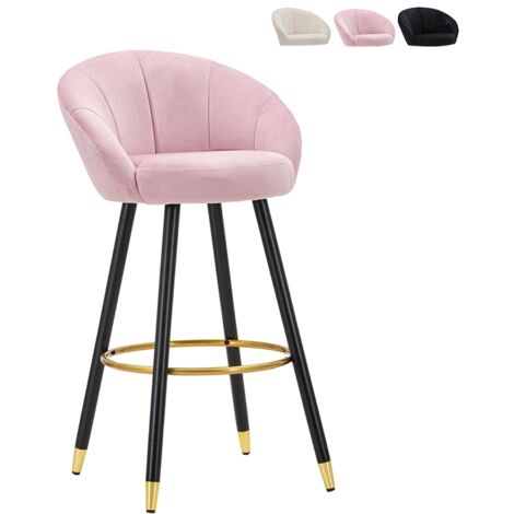 SGABELLO BAR PRAGUE ROSA CM 55X56X104