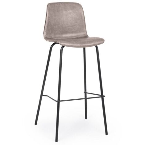 Sgabello bar vintage ecopelle beige Kyra cm 39 x 44 x 103,5