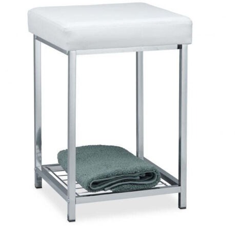 Sgabello bianco con contenitore