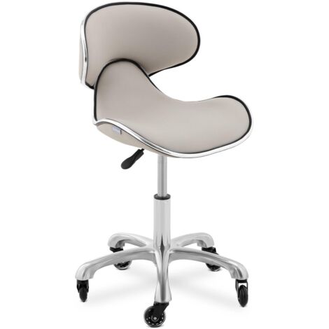 Sgabello con schienale e rotelle - Grigio