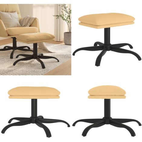 Sgabello Crema 60x60x36 cm in Microfibra - Sgabello moderno - Sgabello per divano