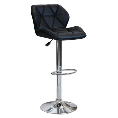 Sgabello cucina bar nero in ecopelle con struttura in