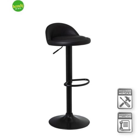 Sgabello Cuoio-Metallo Casa Seleccin Nero
