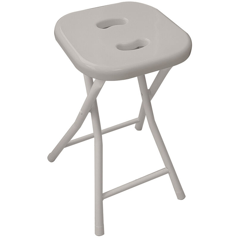Sgabello da bagno Gedy in acciaio inox richiudibile colore Totora chiaro