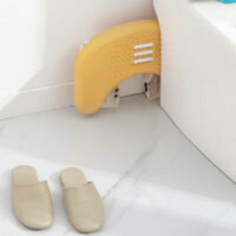 Sgabello da bagno pieghevole con poggiapiedi antiscivolo, per adulti, portatile, adatto ad anziani e bambini.