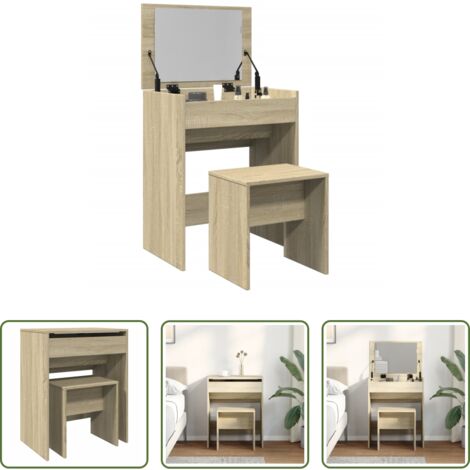 Sgabello da bagno -  Toeletta e Sgabello Rovere Sonoma 60x40x113,5 cm
