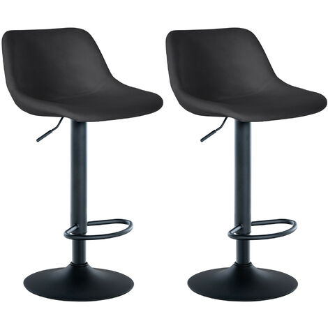 Sgabello da bar 2er Loft nero Velluto