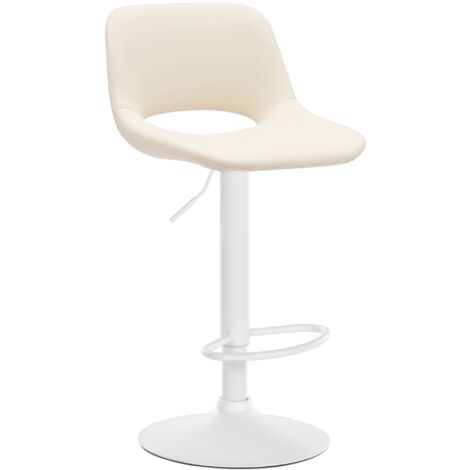 Sgabello da bar Camden in similpelle crema Metallo bianco opaco