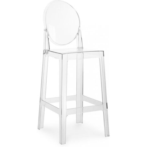 Sgabello da bar con schienale - Design trasparente - 65cm - Victoria Queen Trasparente