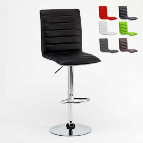 SUPERSTOOL Sgabello da bar cucina alto fisso girevole regolabile con schienale Detroit Colore: Bianco