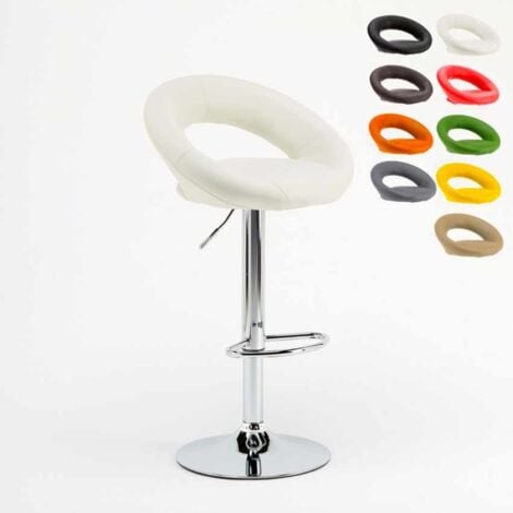 SUPERSTOOL Sgabello da bar cucina alto girevole regolabile poggiapiedi Chicago Colore: Bianco