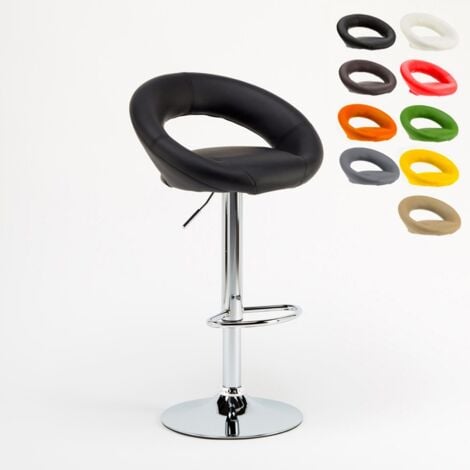 SUPERSTOOL Sgabello da bar cucina alto girevole regolabile poggiapiedi Chicago Colore: Nero