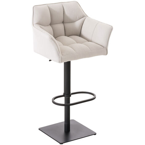 Sgabello da bar Damaso con rivestimento in tessuto bianco nero