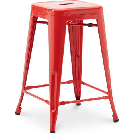 Sgabello da bar - Design industriale - 60cm - Nuova edizione - Stylix Rosso