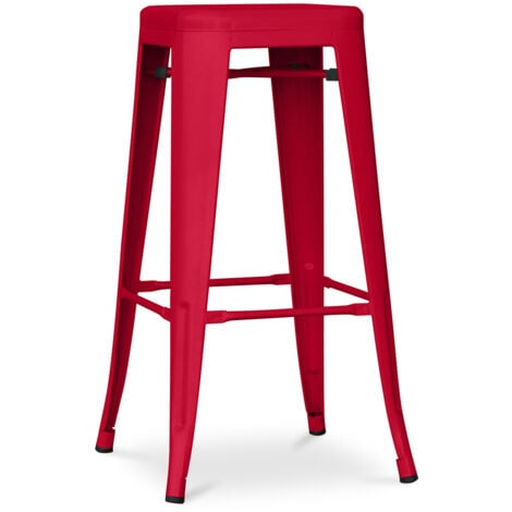 Sgabello da bar - Design industriale - 76cm - Nuova edizione - Stylix Rosso