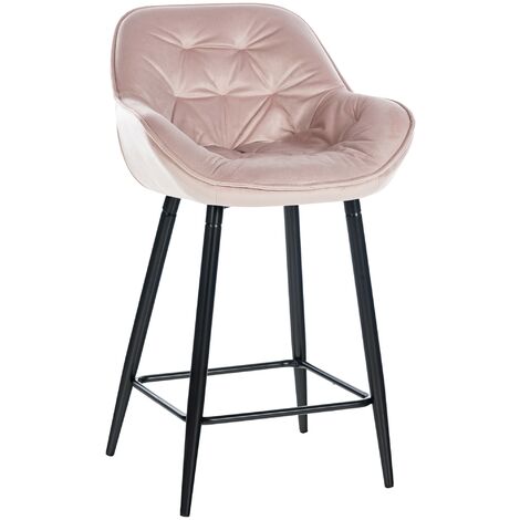 Sgabello da bar Gibson in velluto altezza seduta 76 cm rosa