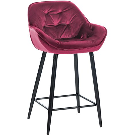 Sgabello da bar Gibson in velluto altezza seduta 76 cm viola
