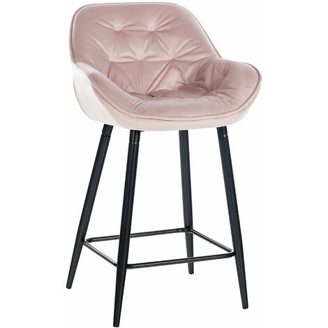 Sgabello da bar Gibson rosa Velluto