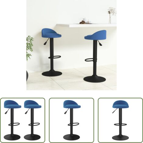 Sgabello da bar girevole -  Sgabelli da Bar 2 pz Blu in Velluto