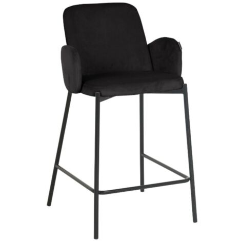 Sgabello da bar GUSTO in velluto nero