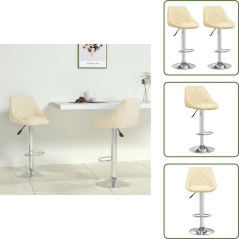 Sgabello da bar in similpelle - vidaXL Sgabelli da Bar 2 pz Crema in Similpelle -