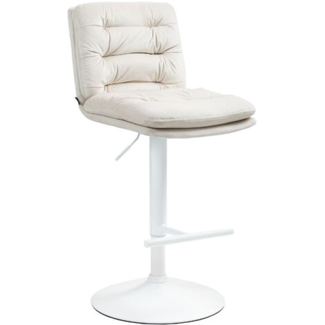 Sgabello da bar in velluto Damar crema bianco
