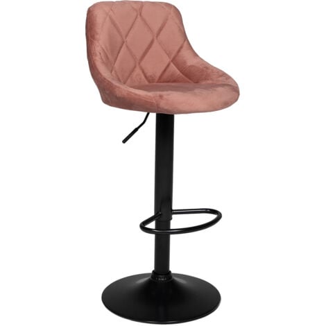 Sgabello da bar in velluto rosa ROBIN