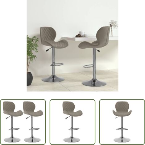 Sgabello Da Bar Regolabile In Altezza 55-75 Cm – 2 Pezzi, Grigio, Seduta In PU, Girevole 360°