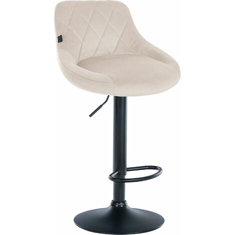 Sgabello da bar Lazio Velvet crema nero