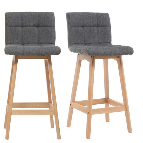 Sgabello da bar legno e grigio scuro 65cm set di 2 KLARIS