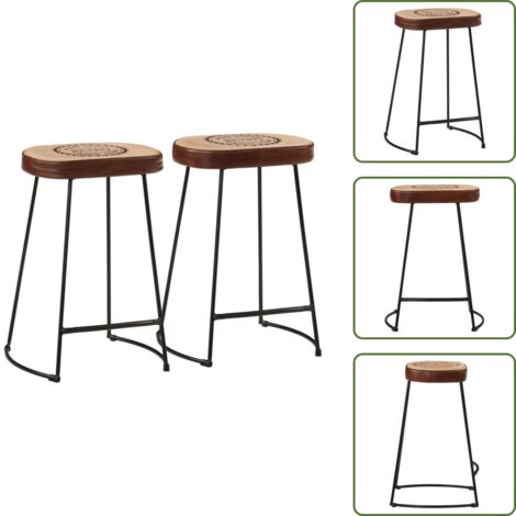 Sgabello da bar marrone scuro - vidaXL Sgabelli da Bar 2 pz Marrone Scuro 41x29x62 cm -