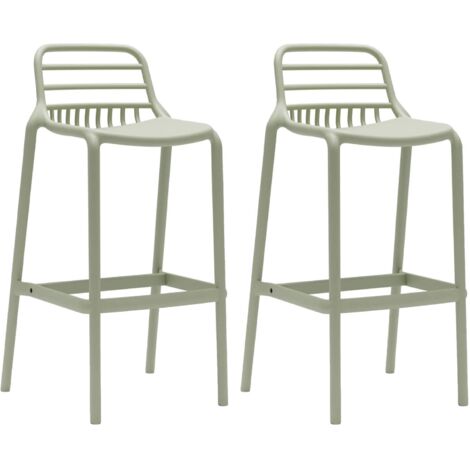 Sgabello da Bar Rebecca Mobili Hindiba 97x46x40 Polipropilene Verde Chiaro Moderno SET 2 pz