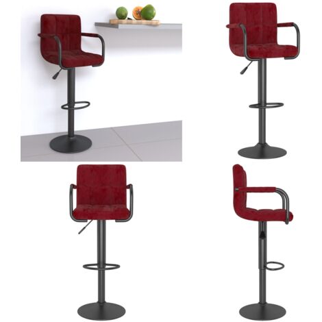 Sgabello da Bar Rosso Vino in Velluto - Sedia da bar - Sedia in velluto