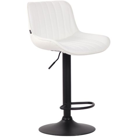 Sgabello da bar seggiolone x1 in PVC bianco cuciture verticali supporto in metallo nero 100005102
