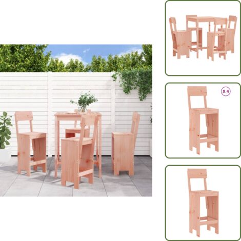 Sgabello da bar - vidaXL Set da Bar da Giardino 5 pz in Legno Massello di Douglas - Mobili da giardino