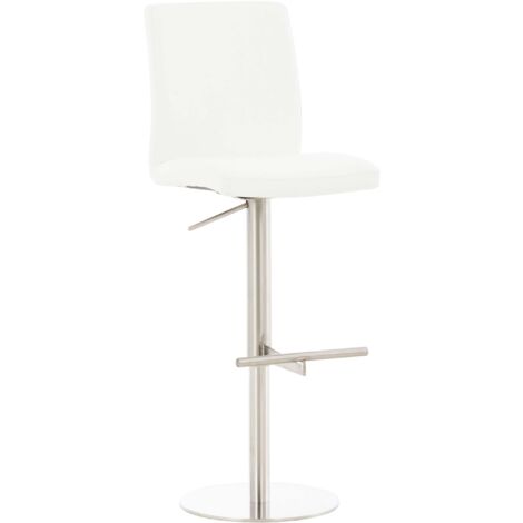 Sgabello da bar x1 regolabile in altezza e girevole a 360° piattaforma in metallo tondo seduta in PVC bianco 100004563