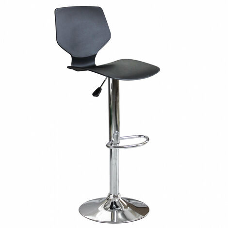 Sgabello da interno con struttura in acciaio regolabile e seduta in polipropilene High Stool - Black