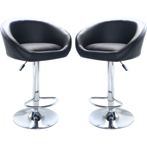 Sgabello da interno con struttura regolabile in acciaio e seduta in ecopelle imbottito Big Skin -  White