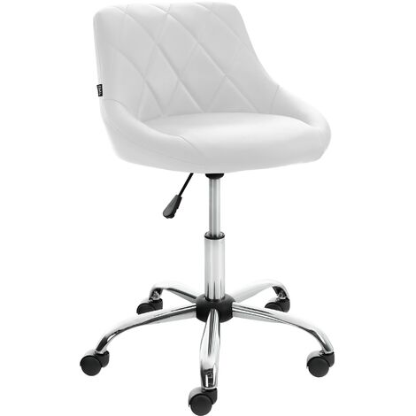Sgabello da lavoro Lazio in similpelle bianco Finta pelle
