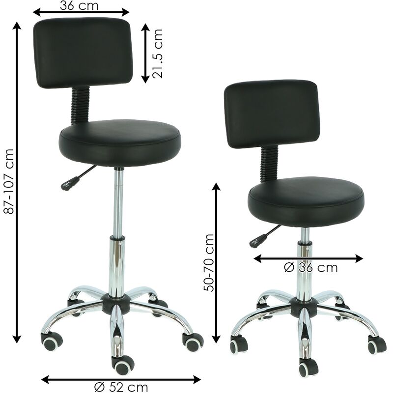 Bordeaux con rotelle 10 cm di imbottitura 8 colori diversi Sgabello da lavoro Sgabello girevole Sgabello Sgabello per salone estetico Sgabello per ambulatorio medico rotazione libera di 360/°