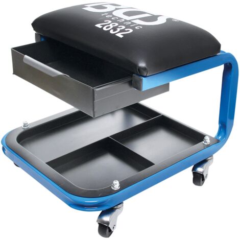Sgabello da officina con rotelle  con cassetto