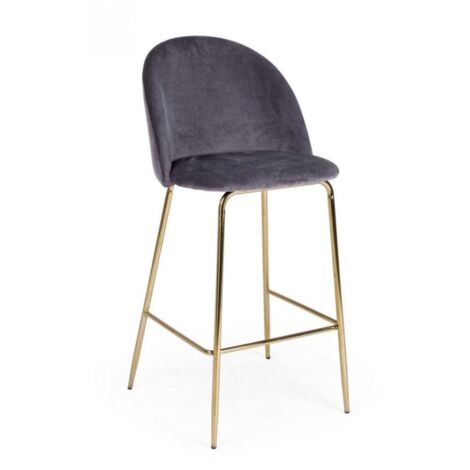 Sgabello design contemporaneo Bar Carry velluto grigio scuro