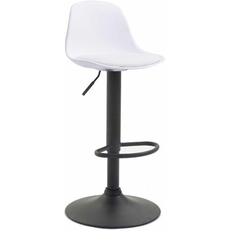 Sgabello di design KIEL in polipropilene e similpelle nero bianco
