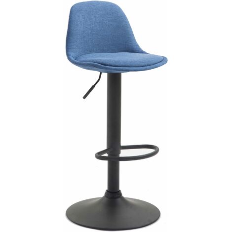 Sgabello di design KIEL in tessuto nero blu