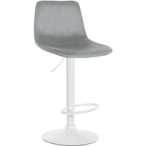 Sgabello Divo Velvet grigio bianco