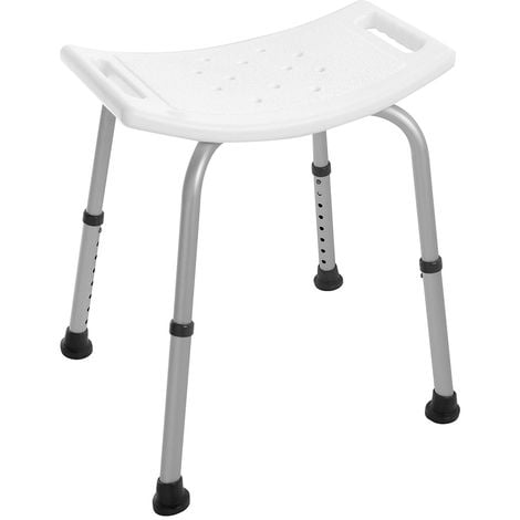 Sgabello doccia antiscivolo altezza regolabile 34-51 cm portata max 100 kg