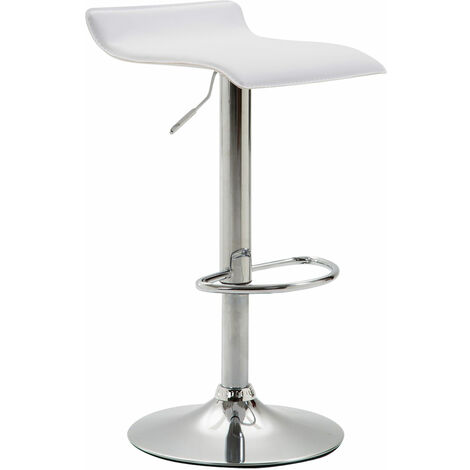 Sgabello Dyn V2 in similpelle bianco cromo
