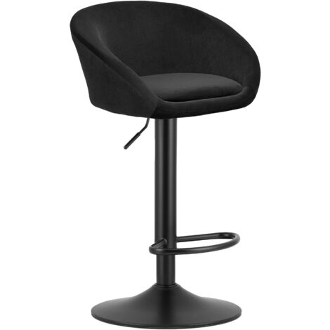 Sgabello EAST - velluto nero / base nera